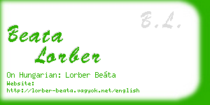 beata lorber business card